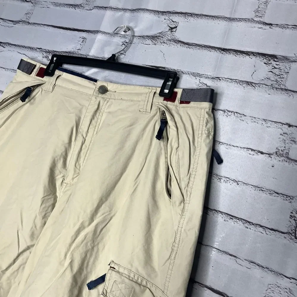 Vintage Transnine 2004 Casual Cream Cargo Short Lightweight SZ 36 Utility Pocket